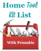 Basic home tool kit list, including printable