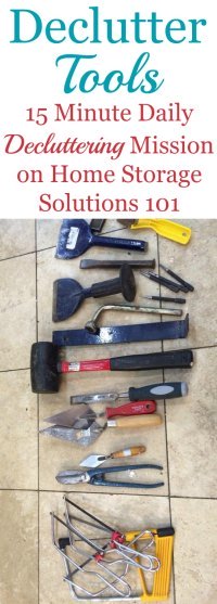 Tips for decluttering tools from your tool box and around your house to get rid of the excess, but to keep the ones that really matter {on Home Storage Solutions 101}