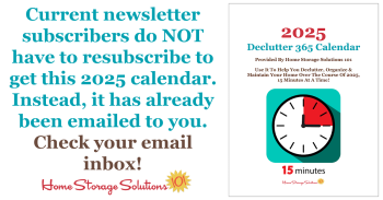 Current newsletter subscribers do NOT have to resubscrive to get this 2025 calendar. Instead, it has already been emailed to you. Check your email inbox.