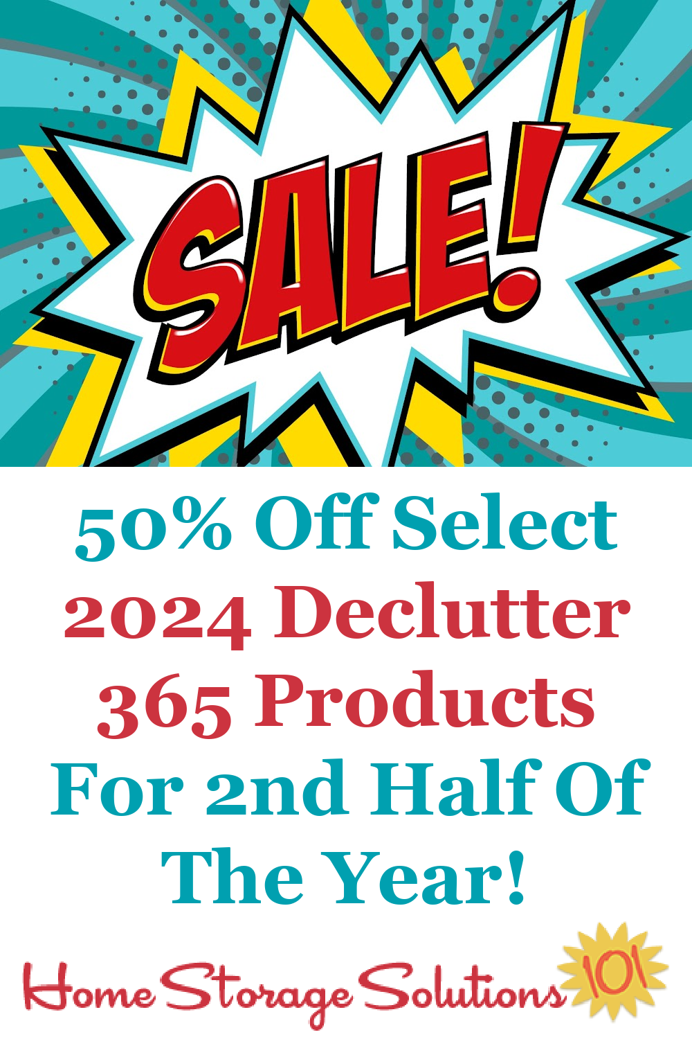 If you want to get your home decluttered, and have it stay that way, use some or all of these Declutter 365 products to help. Here's the products that are currently on sale {on Home Storage Solutions 101}