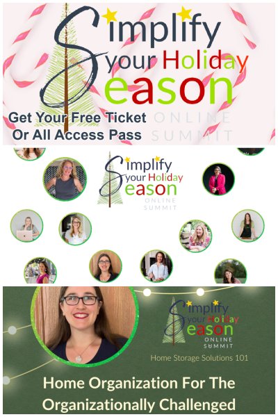 Don't miss the Simplify Your Holiday Season Summit, which includes Taylor's presentation about home organization for the organizationally challenged {learn more on Home Storage Solutions 101}