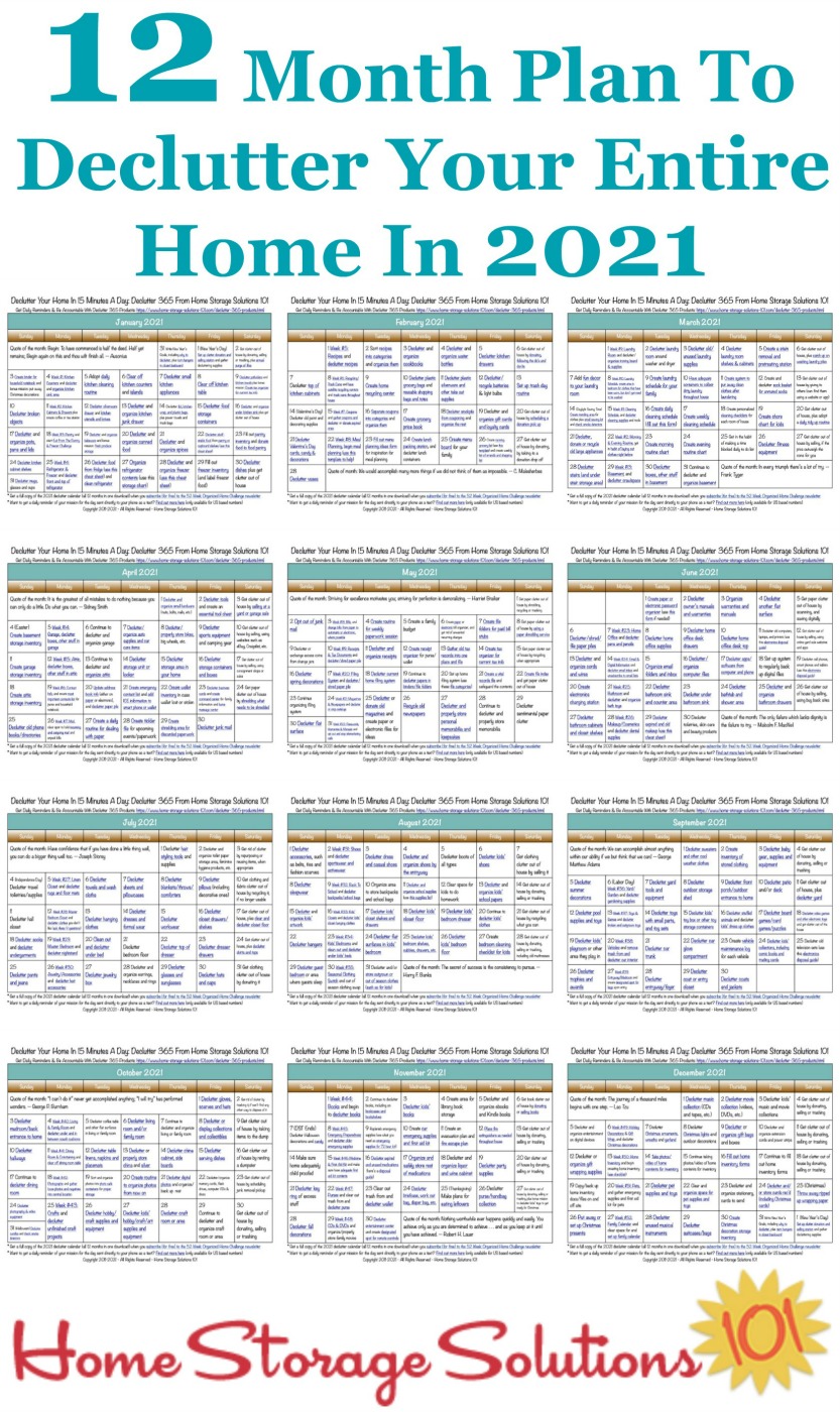 Free 2022 Printable Declutter 365 Calendar: 15 Minute Daily Missions