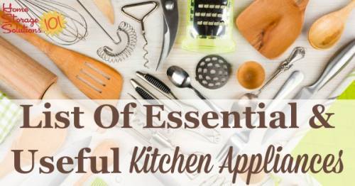 Essential Kitchen Utensils List  Kitchen utensils list, Kitchen