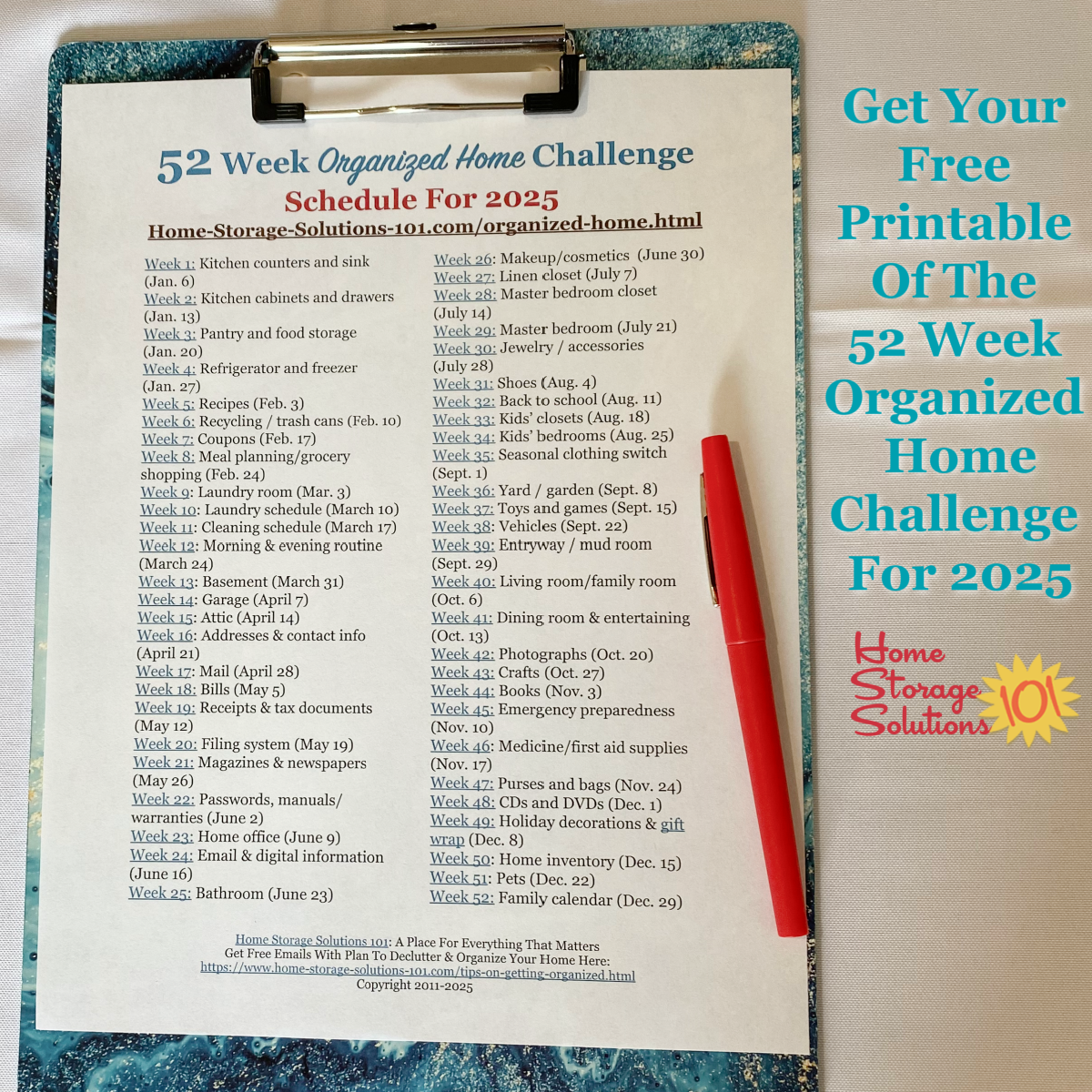 Join the 52 Week Organized Home Challenge