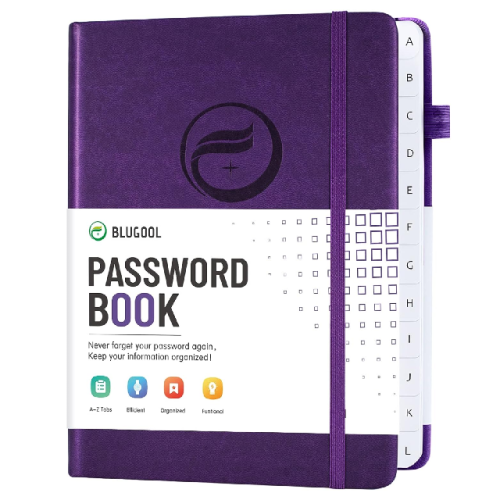 Password organizer book