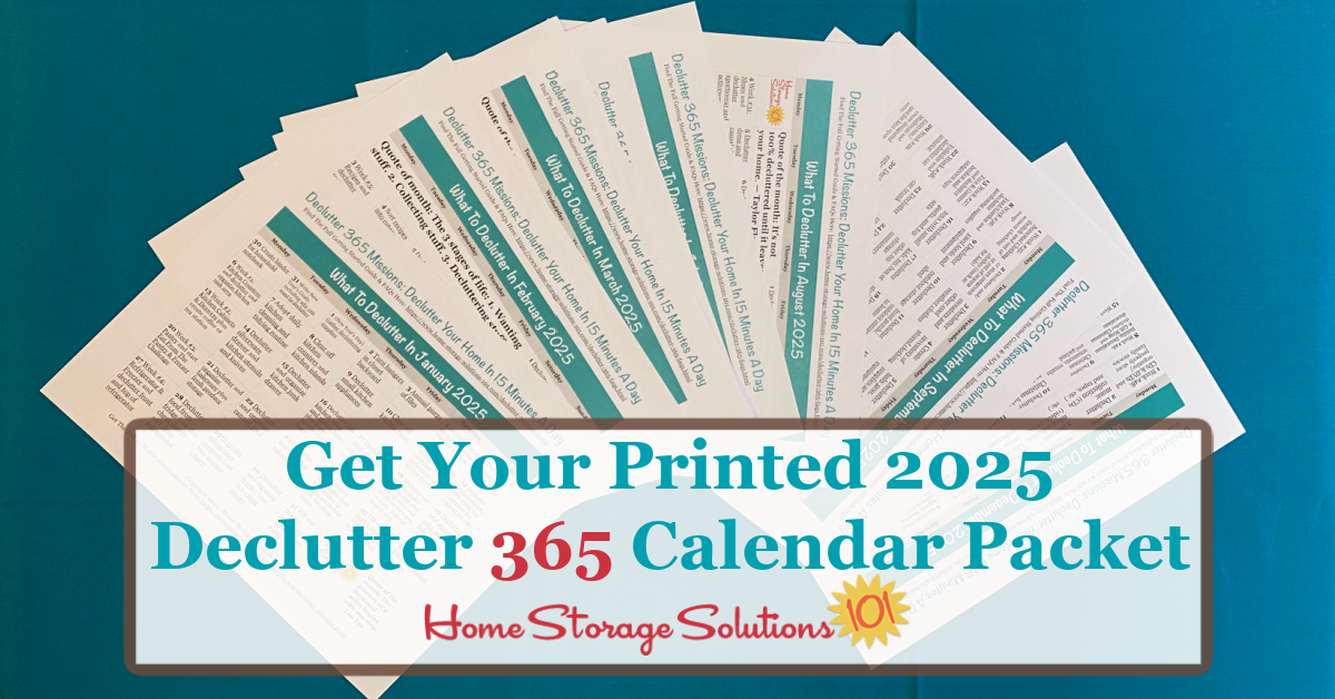 Get your printed 2025 Declutter 365 calendar packet