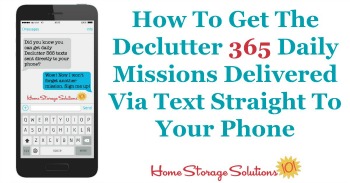 How to get the Declutter 365 daily missions delivered via text straight to your phone