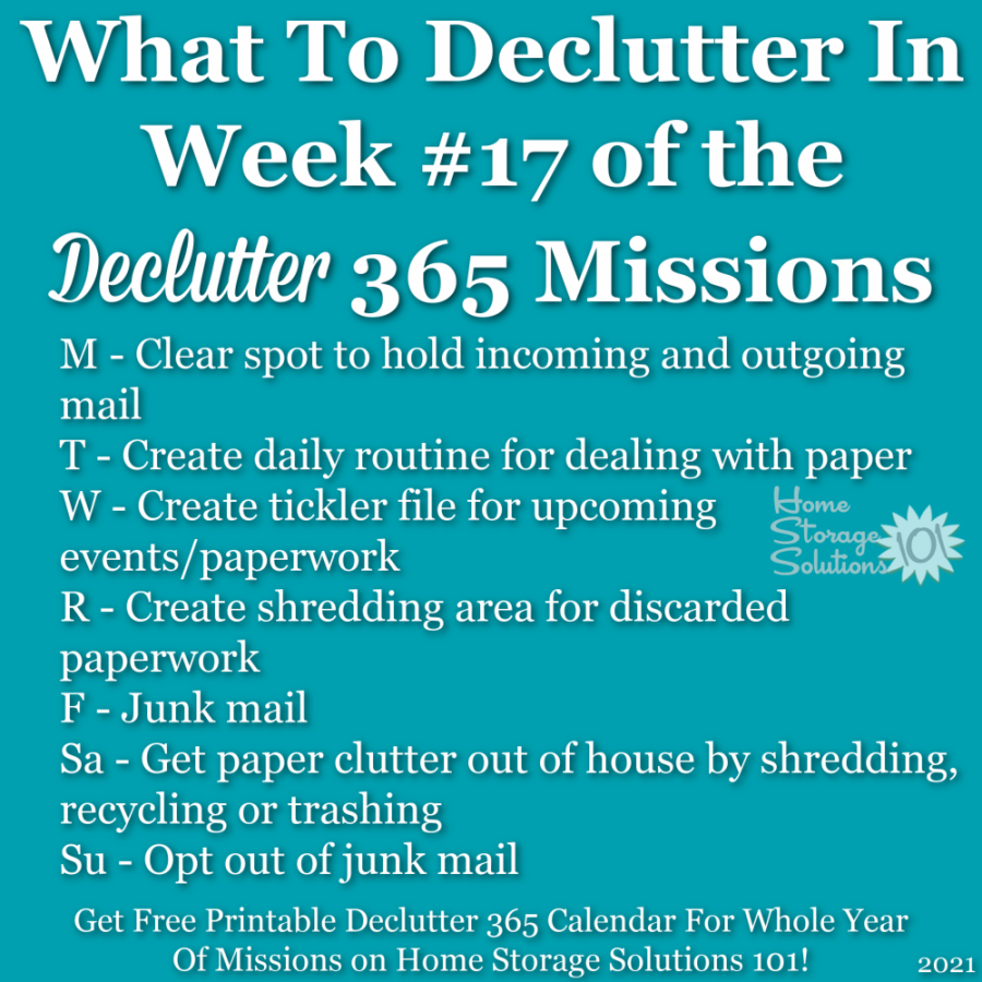 April Declutter 365 Calendar 15 Minute Daily Missions For Month
