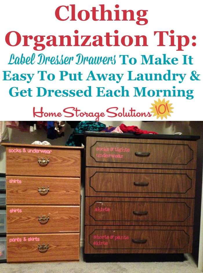 Kids Bedroom & Closet Organization Idea: Use Clothing Drawer Labels