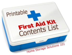 content of first aid kit box