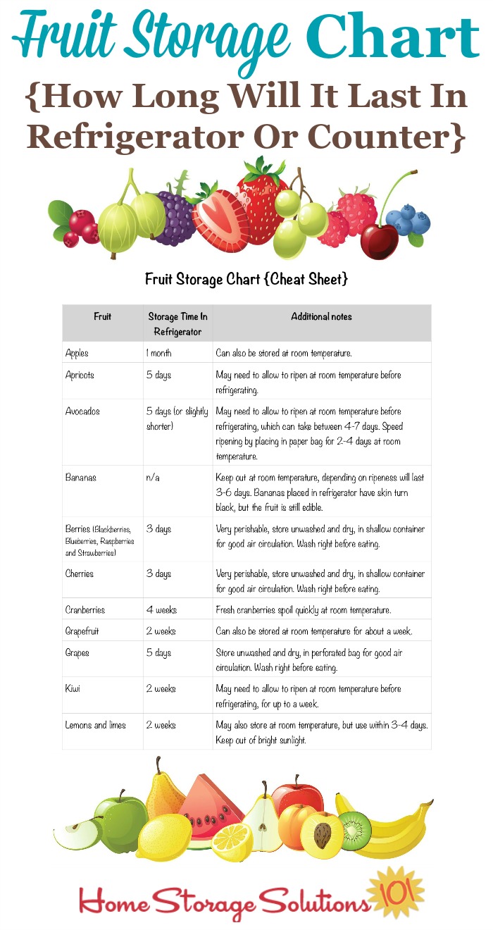 Fresh Fruit Storage Tips For Your Refrigerator & Counter {Includes Free  Printable Chart}