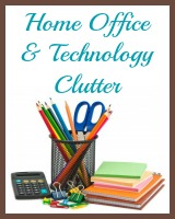 home office and technology clutter