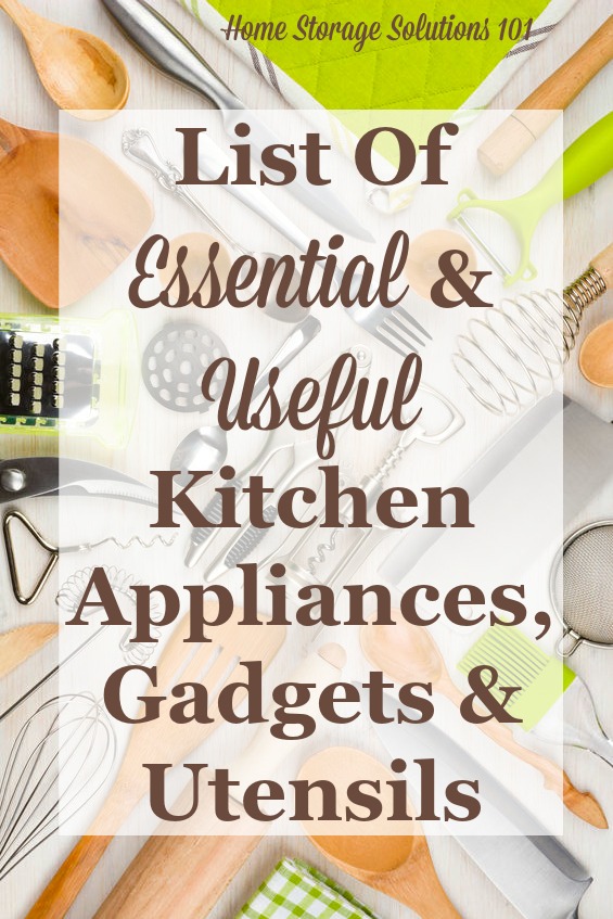 Essential Gadgets & Small Kitchen Appliances List