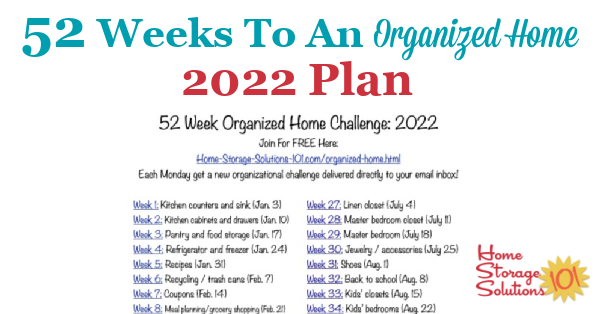 52 Weeks To An Organized Home: Join The Weekly Challenges