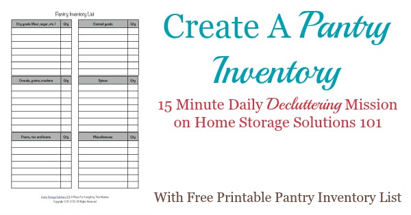 printable pantry inventory list