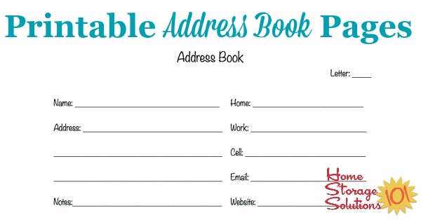 Address Book Printable Image 7