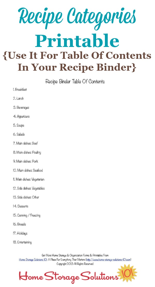 新しいコレクション recipe book table of contents template 232243 Recipe book