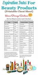 printable cheat sheet of shelf life of makeup and cosmetics