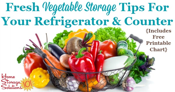 Fresh Vegetable Storage Tips For Your Refrigerator & Counter {Includes Free  Printable Chart}