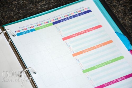 homeschool planner goals