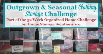 Outgrown and seasonal clothing storage challenge