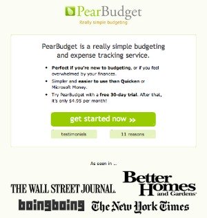 Pear Budget screen shot