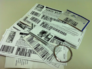 Coupons prior to being placed on ring